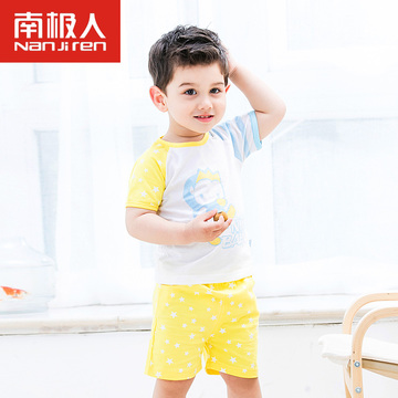 南极人儿童套装夏装纯棉宝宝短袖T恤套装男童女童装2015婴儿衣服