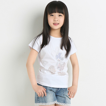 女童装2015夏装新款 卡通款儿童宝宝打底衫中小童韩版上衣短袖T恤