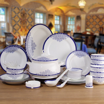碗套装正品骨瓷爱琴海陶瓷餐具套装56头釉下彩爱情海餐具套装婚庆